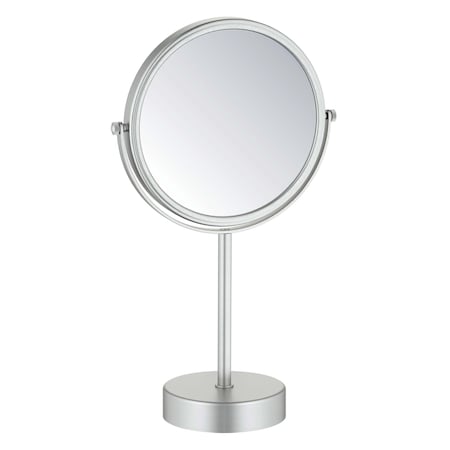 Kibi Circular Free Standing Magnifying Make Up Mirror - Brushed Nickel KMM103BN